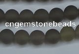 CAG9312 15.5 inches 8mm round matte grey agate beads wholesale