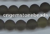 CAG9313 15.5 inches 10mm round matte grey agate beads wholesale