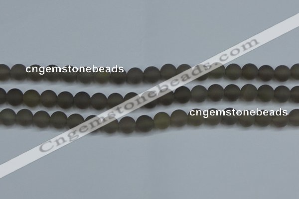 CAG9313 15.5 inches 10mm round matte grey agate beads wholesale