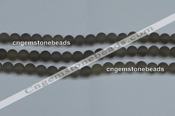 CAG9314 15.5 inches 12mm round matte grey agate beads wholesale