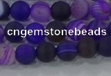 CAG9320 15.5 inches 6mm round matte line agate beads wholesale