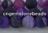 CAG9322 15.5 inches 10mm round matte line agate beads wholesale