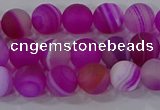 CAG9326 15.5 inches 6mm round matte line agate beads wholesale