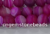 CAG9327 15.5 inches 8mm round matte line agate beads wholesale