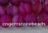 CAG9329 15.5 inches 12mm round matte line agate beads wholesale