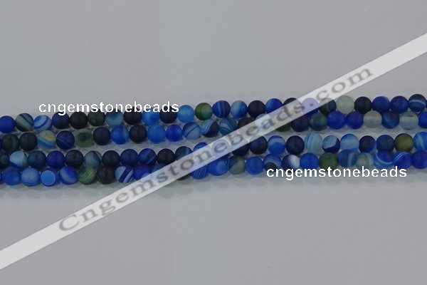 CAG9331 15.5 inches 6mm round matte line agate beads wholesale