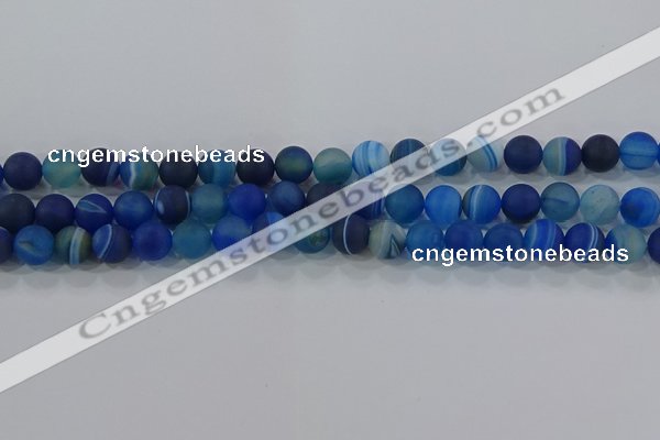 CAG9332 15.5 inches 8mm round matte line agate beads wholesale