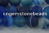 CAG9333 15.5 inches 10mm round matte line agate beads wholesale