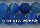 CAG9334 15.5 inches 12mm round matte line agate beads wholesale