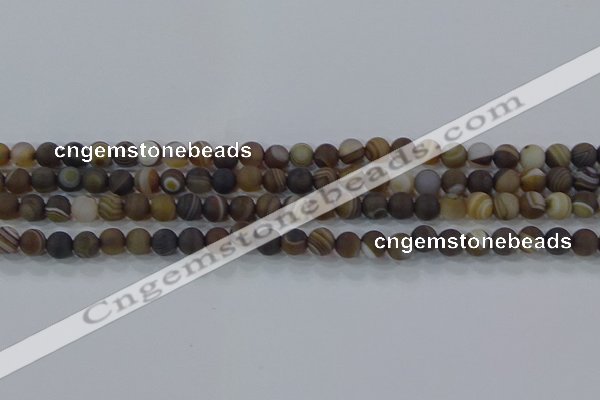 CAG9337 15.5 inches 6mm round matte line agate beads wholesale