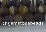 CAG9338 15.5 inches 8mm round matte line agate beads wholesale