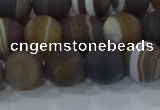 CAG9339 15.5 inches 10mm round matte line agate beads wholesale