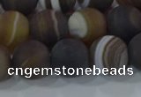 CAG9340 15.5 inches 12mm round matte line agate beads wholesale