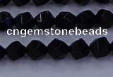 CAG9351 15.5 inches 6mm faceted nuggets black agate beads