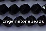 CAG9352 15.5 inches 8mm faceted nuggets black agate beads