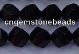 CAG9353 15.5 inches 10mm faceted nuggets black agate beads