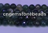 CAG9360 15.5 inches 4mm faceted round moss agate beads wholesale