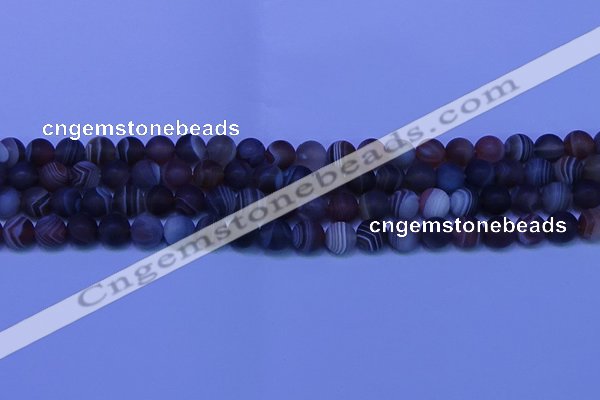 CAG9372 15.5 inches 8mm round matte botswana agate beads