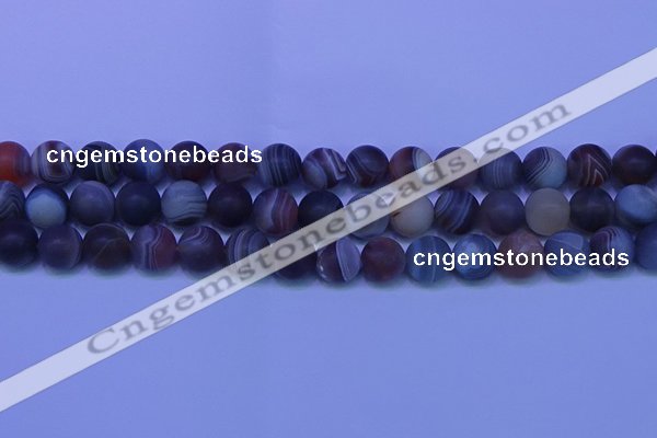 CAG9374 15.5 inches 12mm round matte botswana agate beads