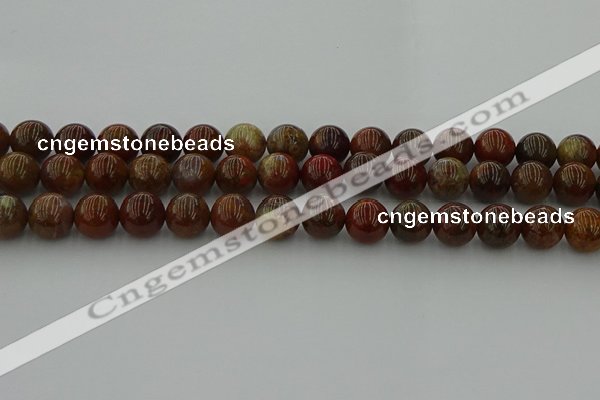 CAG9393 15.5 inches 10mm round red moss agate beads wholesale