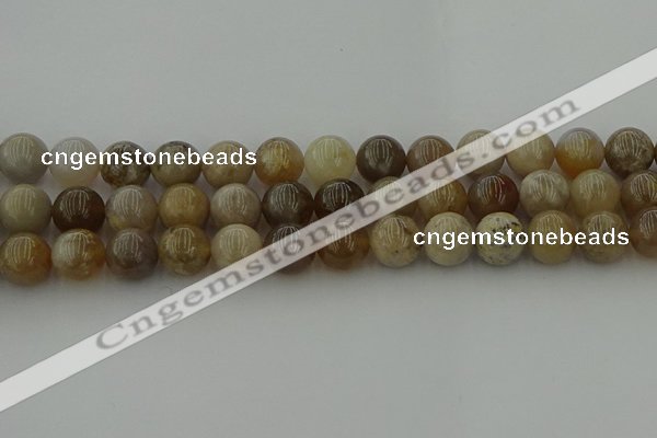 CAG9404 15.5 inches 12mm round ocean fossil agate beads wholesale