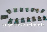 CAG9415 Top drilled 18*25mm - 22*32mm trapezoid ocean agate beads