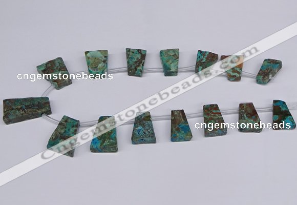 CAG9415 Top drilled 18*25mm - 22*32mm trapezoid ocean agate beads