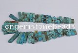 CAG9416 Top drilled 8*18mm - 10*50mm sticks ocean agate beads