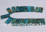 CAG9417 Top drilled 20*35mm - 20*45mm rectangle ocean agate beads