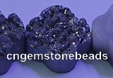 CAG9422 7.5 inches 16*16mm flower silver plated druzy agate beads