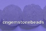 CAG9432 7.5 inches 18mm coin white plated druzy agate beads