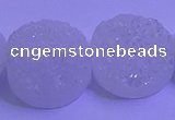 CAG9433 7.5 inches 20mm coin white plated druzy agate beads