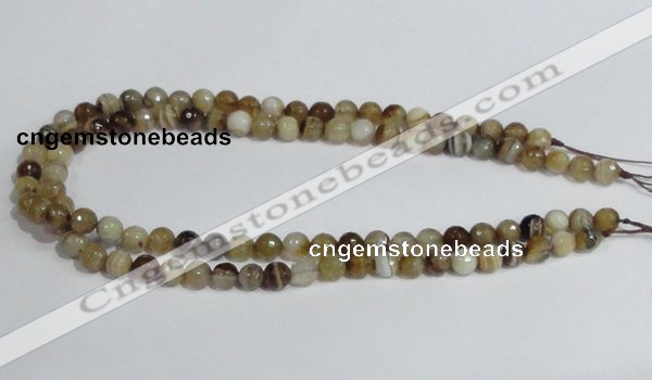 CAG945 16 inches 8mm faceted round madagascar agate gemstone beads