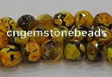 CAG9452 15.5 inches 8mm faceted round fire crackle agate beads