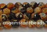 CAG9456 15.5 inches 6mm faceted round fire crackle agate beads