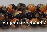 CAG9457 15.5 inches 8mm faceted round fire crackle agate beads