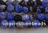 CAG9461 15.5 inches 6mm faceted round fire crackle agate beads