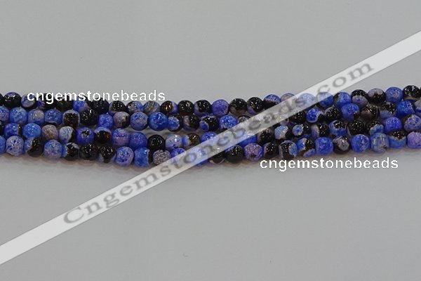 CAG9461 15.5 inches 6mm faceted round fire crackle agate beads