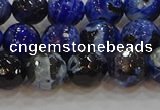 CAG9462 15.5 inches 8mm faceted round fire crackle agate beads