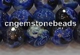 CAG9464 15.5 inches 12mm faceted round fire crackle agate beads