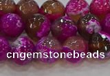 CAG9468 15.5 inches 10mm faceted round fire crackle agate beads