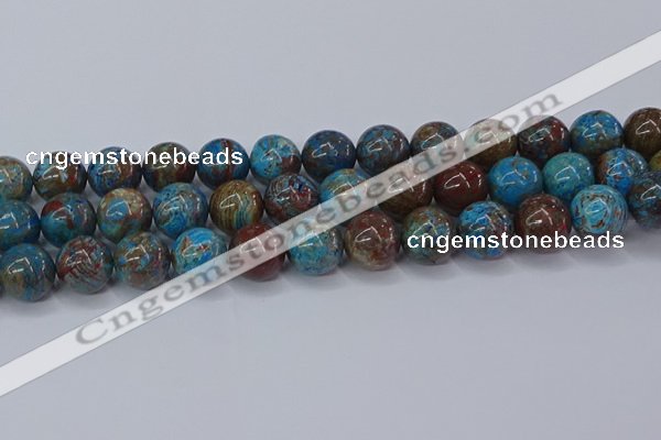 CAG9476 15.5 inches 14mm round blue crazy lace agate beads