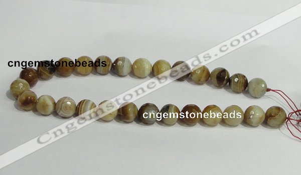 CAG948 16 inches 14mm faceted round madagascar agate gemstone beads