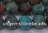 CAG9484 15.5 inches 12mm faceted round blue crazy lace agate beads