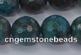 CAG9486 15.5 inches 16mm faceted round blue crazy lace agate beads