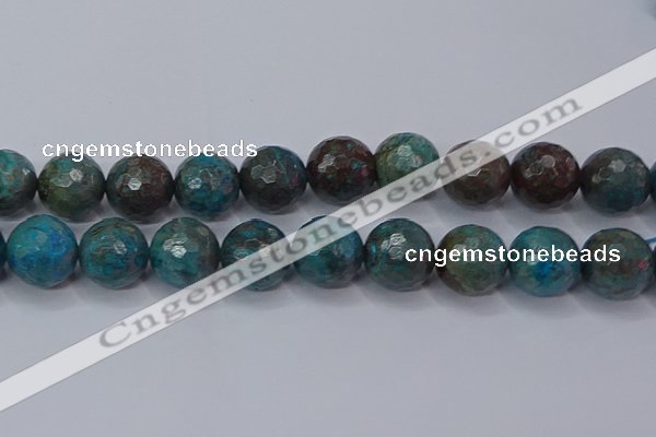 CAG9487 15.5 inches 18mm faceted round blue crazy lace agate beads