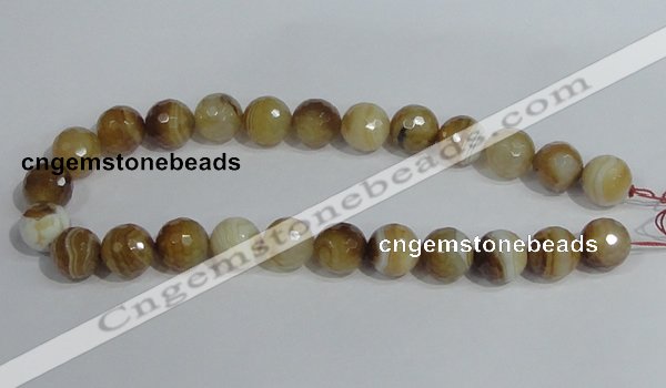 CAG949 16 inches 16mm faceted round madagascar agate gemstone beads