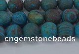 CAG9494 15.5 inches 8mm round matte blue crazy lace agate beads