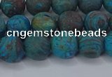 CAG9495 15.5 inches 10mm round matte blue crazy lace agate beads