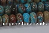 CAG9500 15.5 inches 5*8mm rondelle blue crazy lace agate beads